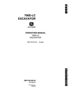 John Deere 790E-LC Excavator Operator manual OMT146128 — actual manual cover