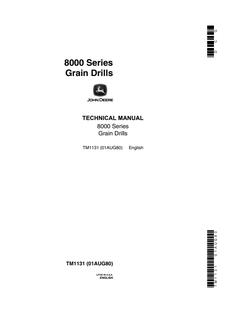 John Deere 8000 Series Grain Drill Technical Manual TM1131 — actual manual cover
