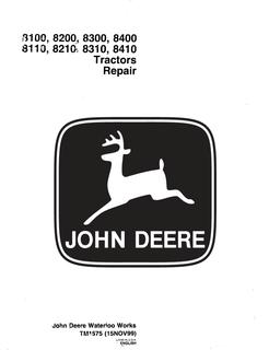 John Deere 8100, 8200, 8300, 8400, 8110, 8210, 8310, 8410 Tractor Repair Technical Manual TM1575 — actual manual cover
