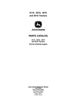 John Deere 8110, 8210, 8310, 8410 Tractor Parts catalog PC2733 — actual manual cover