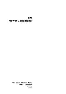 John Deere 820 Mower-Conditioner Technical Manual TM1547 — actual manual cover