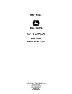 John Deere 8245R Tractor Parts catalog PC10301 — actual manual cover