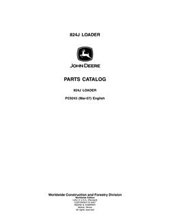 John Deere 824J Loader Parts catalog PC9243 — actual manual cover