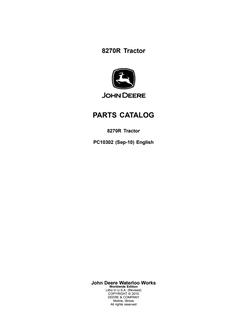 John Deere 8270R Tractor Parts catalog PC10302 — actual manual cover