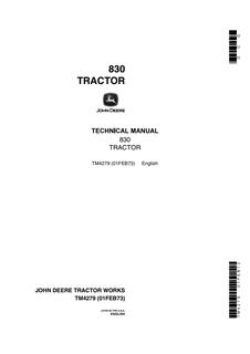 John Deere 830 Tractor Technical Manual TM4279 — actual manual cover