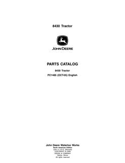 John Deere 8430 Tractor Parts catalog PC1485 — actual manual cover