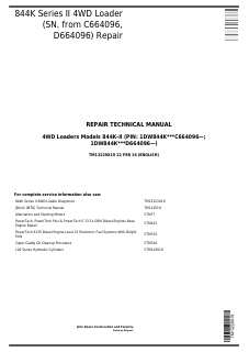 John Deere 844K-II 4WD Loader Repair Technical Manual TM13229X19 — actual manual cover