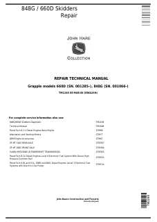 John Deere 848G, 660D Grapple skidder Repair technical manual TM2249 — actual manual cover