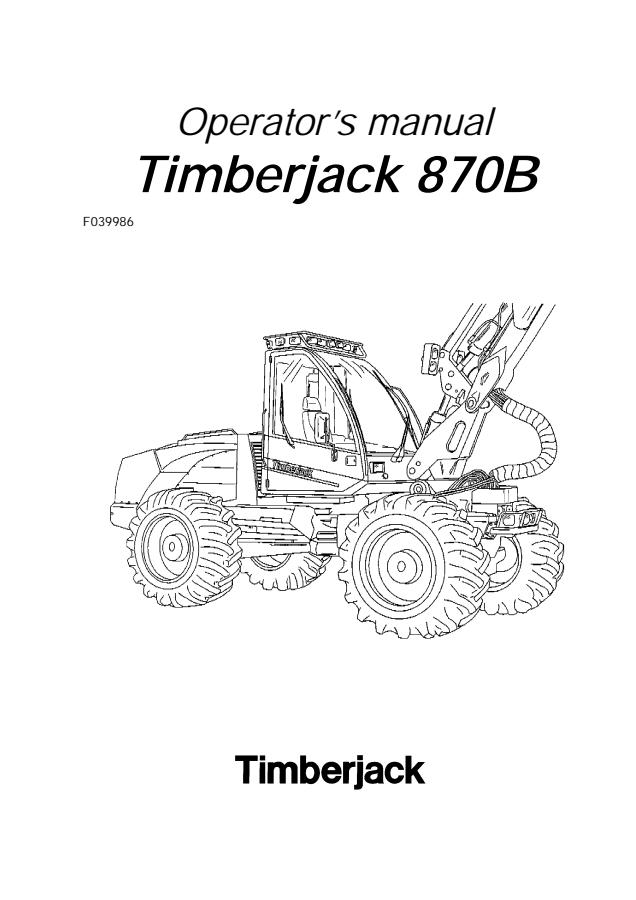 John Deere 870B Harvester Operator Manual F039986 — actual manual cover