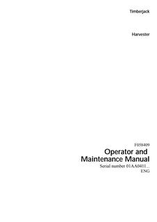 John Deere 870B Harvester Operator Manual F058409 — actual manual cover