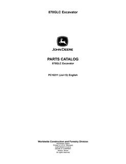 John Deere 870GLC Excavator Parts catalog PC10211 — actual manual cover