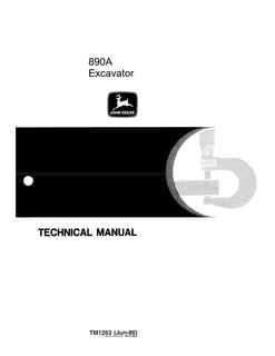 John Deere 890A Excavator Technical manual TM1263 — actual manual cover