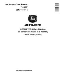 John Deere 90 Series Corn Head Repair Technical Manual TM2167 — actual manual cover