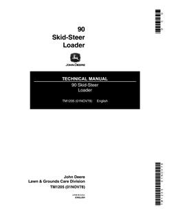 John Deere 90 Skid-steer loader Technical manual TM1205 — actual manual cover