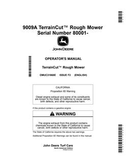 John Deere 9009A TerrainCut Rough Mower Operator's Manual OMUC31868E — actual manual cover