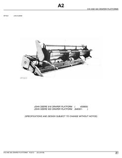 John Deere 918, 920 Draper platform Parts catalog PC2212 — actual manual cover