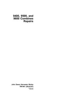 John Deere 9400, 9500, 9600 Combine Repair technical manual TM1401 1997-07-28 — actual manual cover