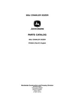 John Deere 950J Crawler dozer Parts catalog PC9550 — actual manual cover