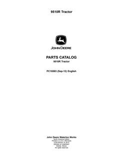 John Deere 9510R Tractor Parts catalog PC10583 — actual manual cover