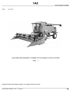John Deere 9600 Maximizer Combine Parts catalog PC2181 — actual manual cover