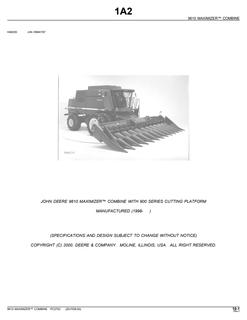 John Deere 9610 Maximizer combine with 900 Series cutting platform; manufactured 1998 and later Combine Parts catalog PC2702 — actual manual cover