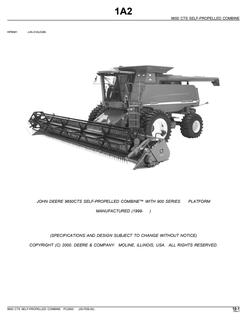 John Deere 9650 CTS Combine Parts catalog PC2803 — actual manual cover