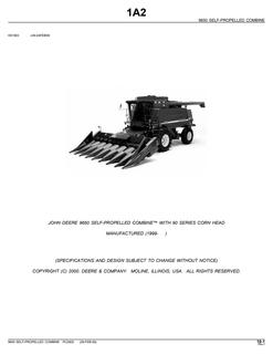 John Deere 9650 Self-propelled combine Parts catalog PC2802 — actual manual cover