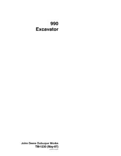 John Deere 990 Excavator Technical manual TM1230 — actual manual cover
