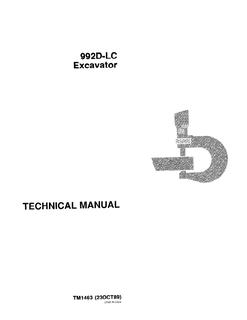 John Deere 992D-LC Excavator Technical manual TM1463 — actual manual cover