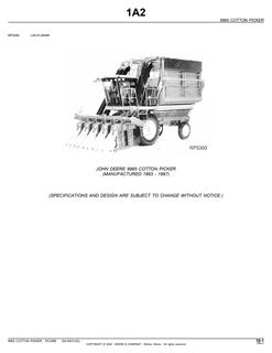 John Deere 9965 Cotton picker Parts catalog PC2366 — actual manual cover