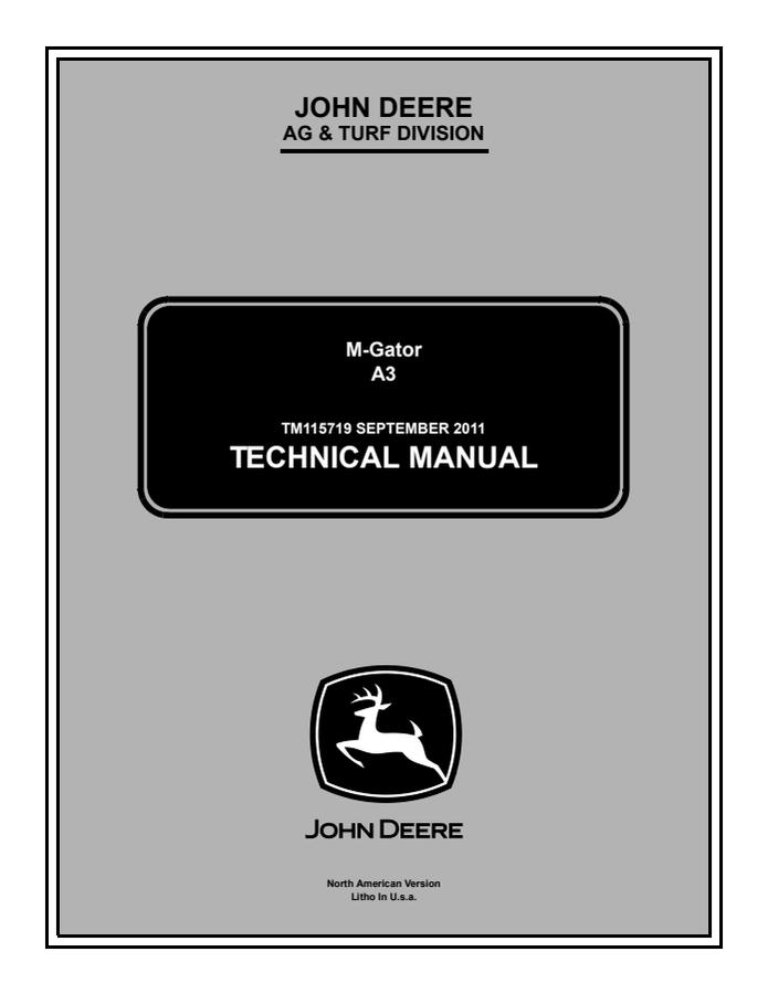 John Deere A3 M-Gator Technical Manual TM115719 — actual manual cover