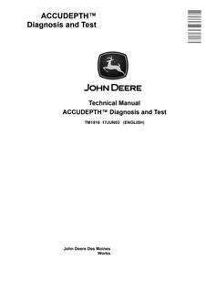 John Deere AccuDepth Control System Diagnosis and Test Technical Manual TM1916 — actual manual cover