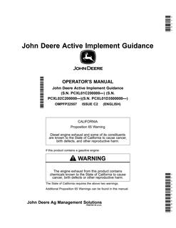 John Deere Active Implement Guidance Guidance system Operator manual OMPFP22557 — actual manual cover