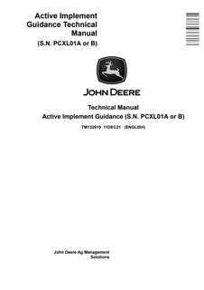 John Deere Active Implement Guidance Implement Guidance System Technical Manual TM132919 — actual manual cover