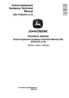 John Deere Active Implement Guidance Implement Guidance System Technical Manual TM155319 — actual manual cover