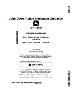 John Deere Active Implement Guidance Operator's Manual OMPFP19019 — actual manual cover