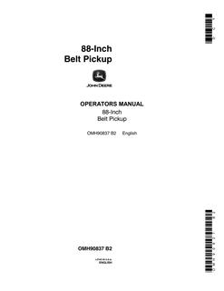 John Deere Belt Pickup 88-Inch Operator's Manual OMH90837 — actual manual cover