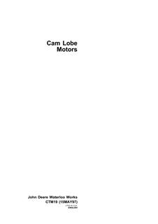 John Deere Cam Lobe Motors Component Technical Manual CTM19 — actual manual cover