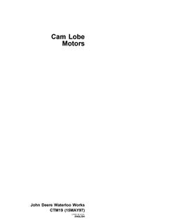 John Deere Cam lobe motors Motor Component technical manual CTM19 — actual manual cover