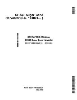 John Deere CH330 Sugar cane harvester Operator manual OMCXT16906 — actual manual cover