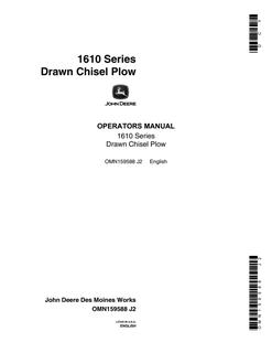 John Deere Chisel Plow Operator Manual OMN159588 — actual manual cover