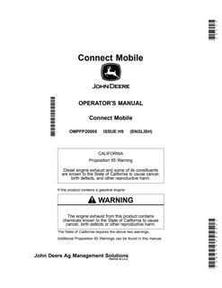 John Deere Connect Mobile Operator's Manual OMPFP20005 — actual manual cover