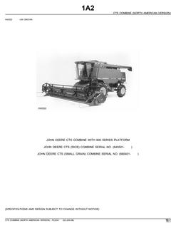 John Deere CTS North American version Combine Parts catalog PC2341 — actual manual cover