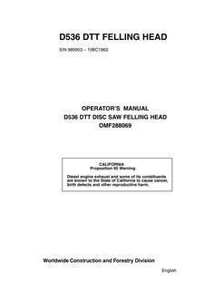 John Deere D536 DTT Disc Saw Felling Head Felling head Operator manual OMF288069 — actual manual cover