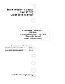 John Deere DF Series TCU Analog System Transmission control unit Diagnostic component technical manual CTM157 — actual manual cover