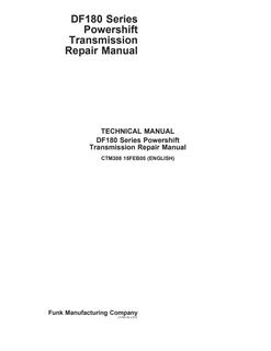 John Deere DF180 Series Powershift Transmission Repair component technical manual CTM308 — actual manual cover