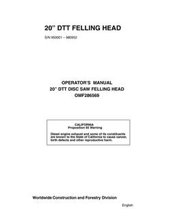 John Deere Disc Saw Felling Head Operator Manual OMF286569 — actual manual cover