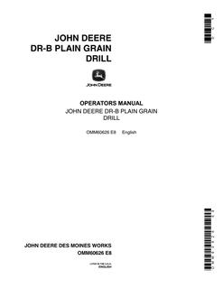 John Deere DR-B Grain drill Operator's manual OMM60626 — actual manual cover