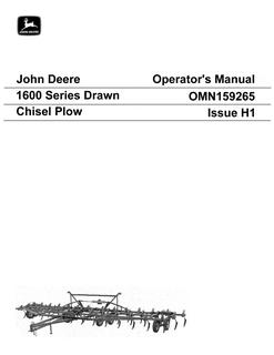 John Deere Drawn Chisel Plow Operator Manual OMN159265 — actual manual cover
