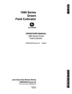 John Deere Drawn Field Cultivator Operator Manual OMN200330 — actual manual cover